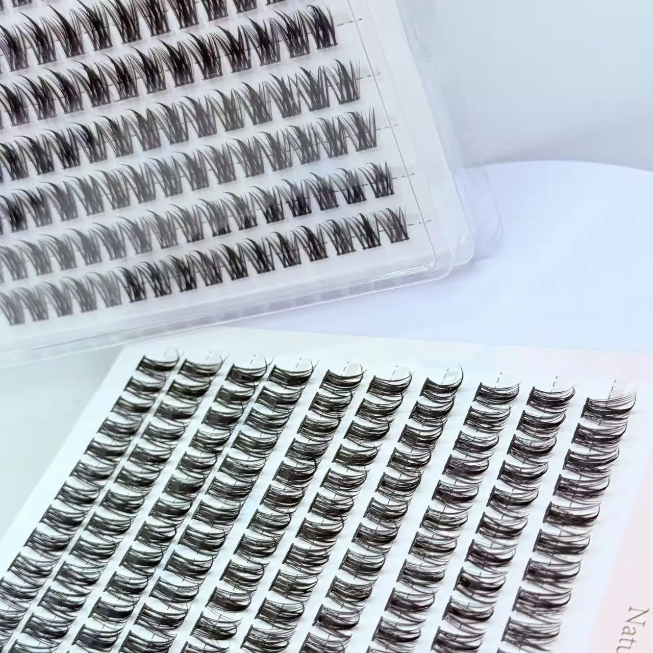 Pestañas postizas con segmento estilo oreja de trigo de 10 filas, pestañas postizas naturales de uso diario, grupos de pestañas de 160 piezas para extensión de pestañas