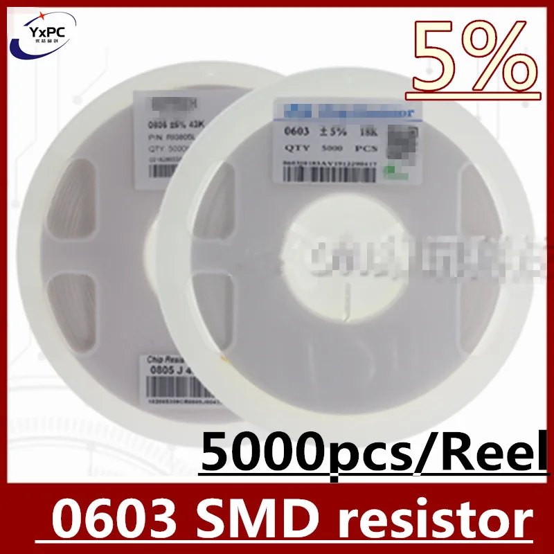 5000pcs 0603 5% SMD resistor 0R ~ 10M 1/10W 0 1 10 100 150 220 330 470ohm 1K 2.2K 10K 100K 1M 0R 1R 10R 100R 150R 220R 330R 470R