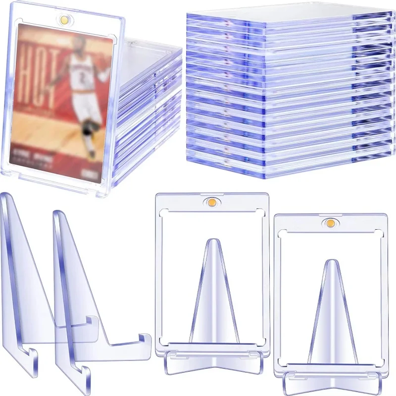 1-10PCS Clear Card Holder Magnetic Attraction Type Gaming Sports Trading Card Display Case Kpop Idol Photo Protective Sleeves