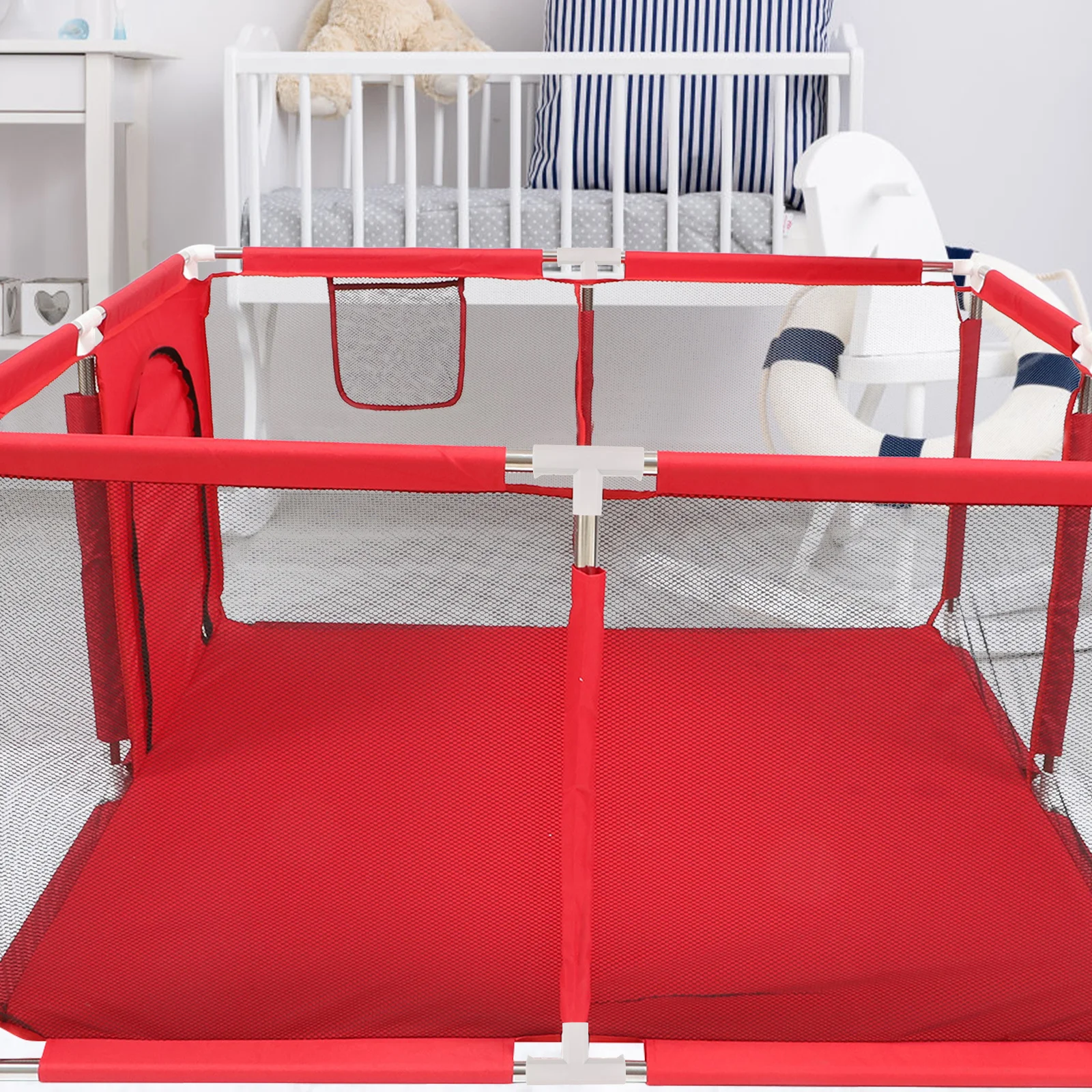 4 قطعة موصلات روضة الطفل البلاستيكية 3-Way استبدال تركيبات للعب في الأماكن المغلقة ساحة بوابة السلامة تمديد روضة قابل للتعديل