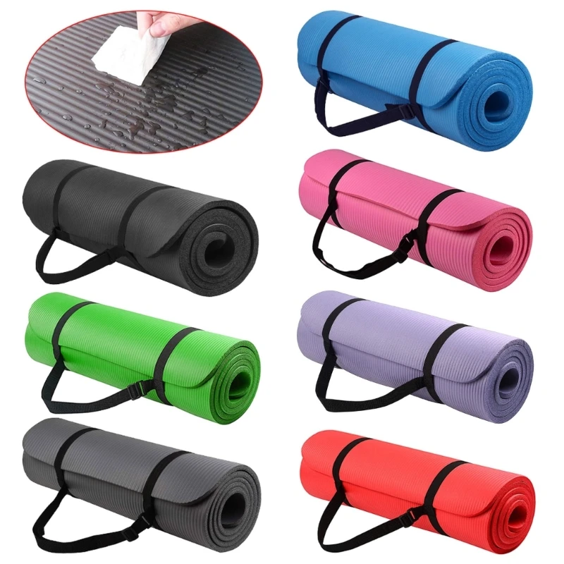 yunyun 1 Set Yoga Mat for Extra Thick 1cm Pilates Fitness Cushion Non Slip Exercise Pad