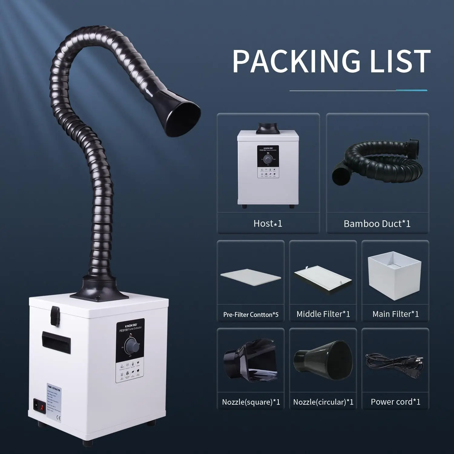 مستخرج الدخان لحام مجمع الدخان 100 واط FES150S سطح المكتب تنقية أبخرة صغيرة لإصلاح الهاتف وحام #5