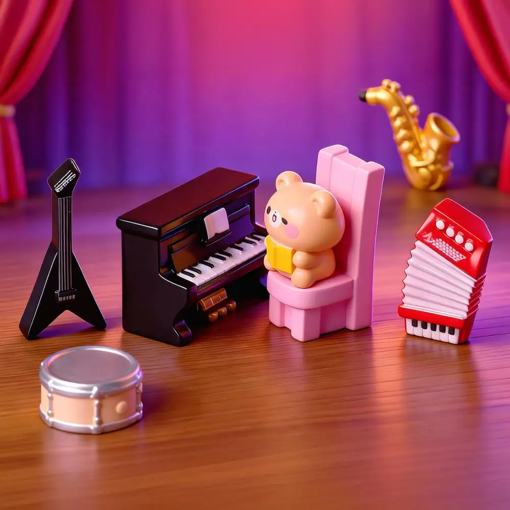 Dollhouse Miniature Musical Instrument Miniature Violin Guitar Piano Drum Trumpet Saxophone Ornament for Doll House Musical 99