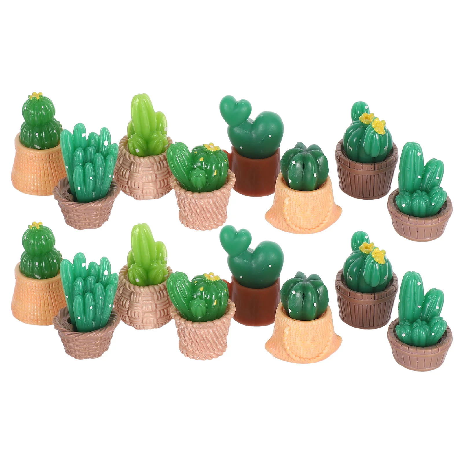 

16Pcs Mini Cactus Decor: Tropical Resin Potted Plants for Desk Shelf Party Centerpiece Home Office Tabletop Decoration