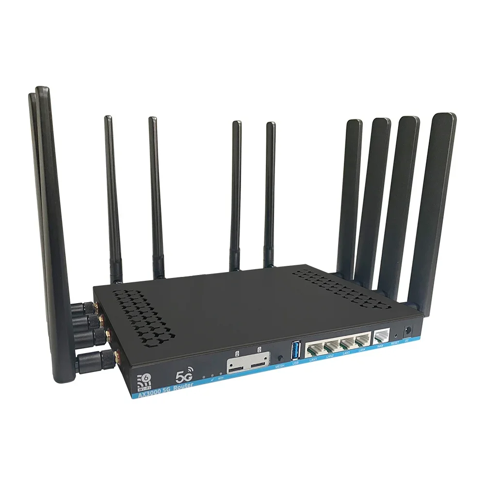 Load balance 3000Mbps Openwrt Gigabit Wireless WiFi6 3G 4G LTE 5G WiFi Router With Sim Card Slot