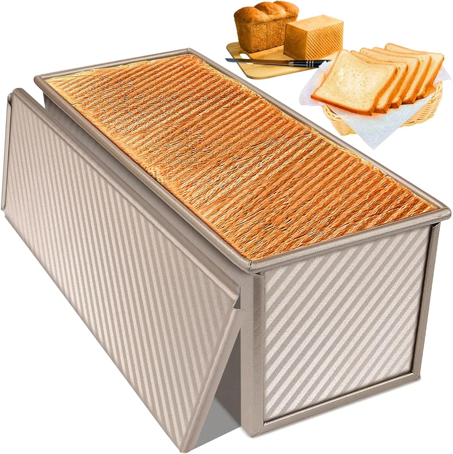 Bread Baking Mould with Lid 1000g Dough Toast Bread Baking Mould Bread Baking Toast Mould Aluminium Steel Toast Mould