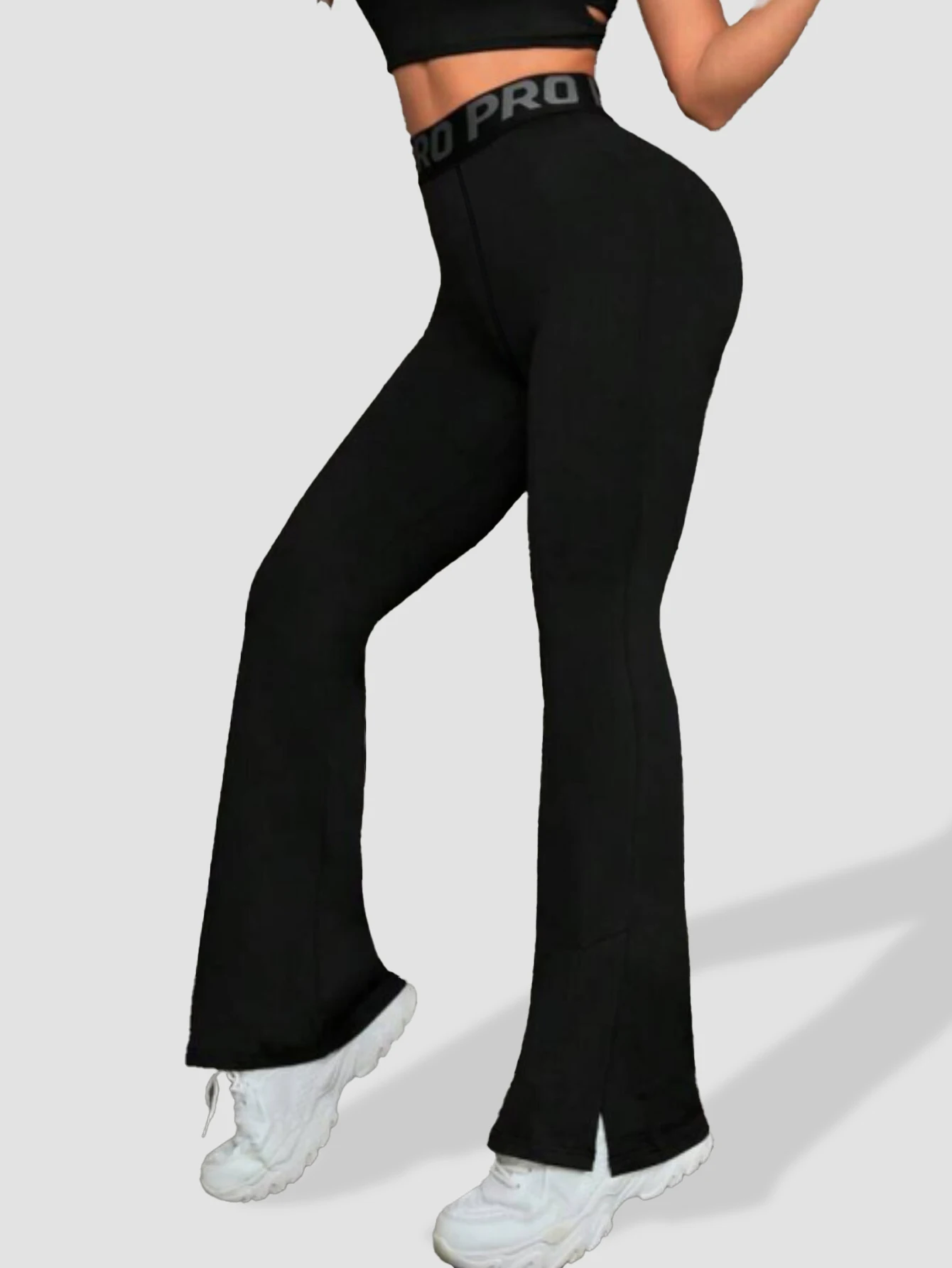 

Women Spring Leggings High Waist Stretch Wide Leg Pants Booty Lifting breathable Flared pants For Casual Sports Long Trousers