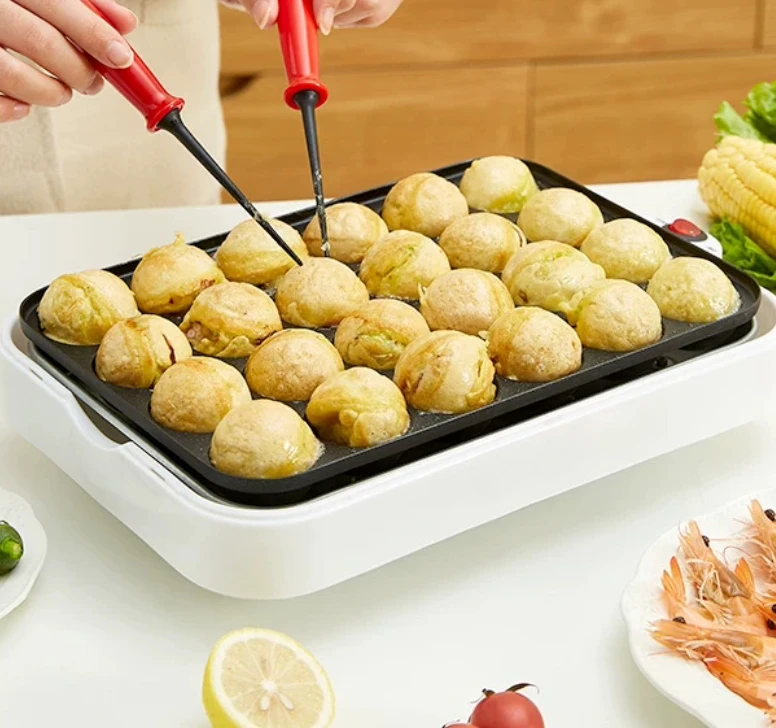 Household Small Octopus Ball Machine, Barbecue Plate, Commercial White Ball Plate, Octopus Burner