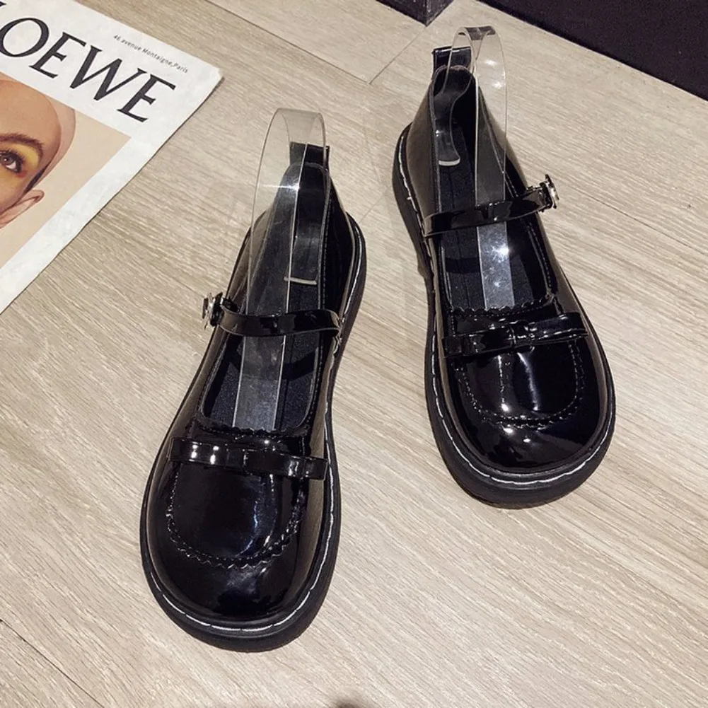2026 Neue Frühlings-Lolita-Damen-Mary-Jane-Schuhe, schlichte, flache Schuhe mit runder Zehenpartie, Damen-Lederschuhe im schlichten Outdoor-College-Stil – Detail 2