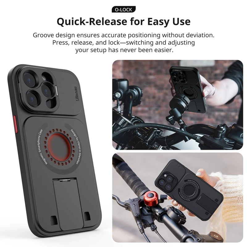 Ulanzi O-LOCK Quick Release Phone Case for iPhone 15 Pro/Pro Max with Phone Holder for Phone Videography O-LOCK DIY Module