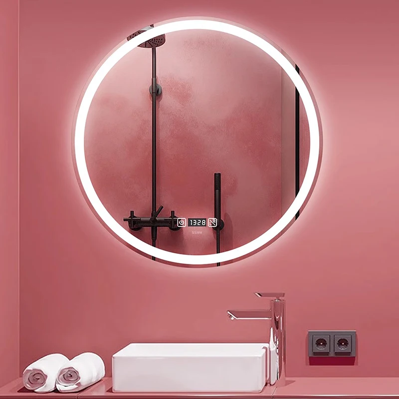 

Vanity Mirror Wall Table Makeup Round Mirrors Full Body Light Bathroom Shower Backlight Acrylic Lighting Large Espejos Toilet