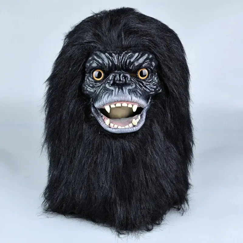 25COSOpen تتحرك الفم الغوريلا التميمة Fursuit أقنعة تأثيري كينغ كونغ أقنعة كامل رئيس الحيوانات قناع اللاتكس مضحك