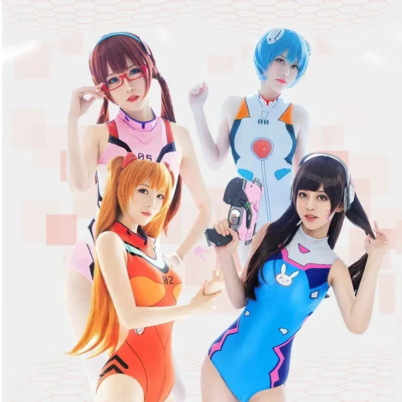 Новинка 2025 года, купальник для косплея, женский купальник Overwatch Song Hana DVA, боди, колготки Asuka Ayanami Rei ★ ★ ★