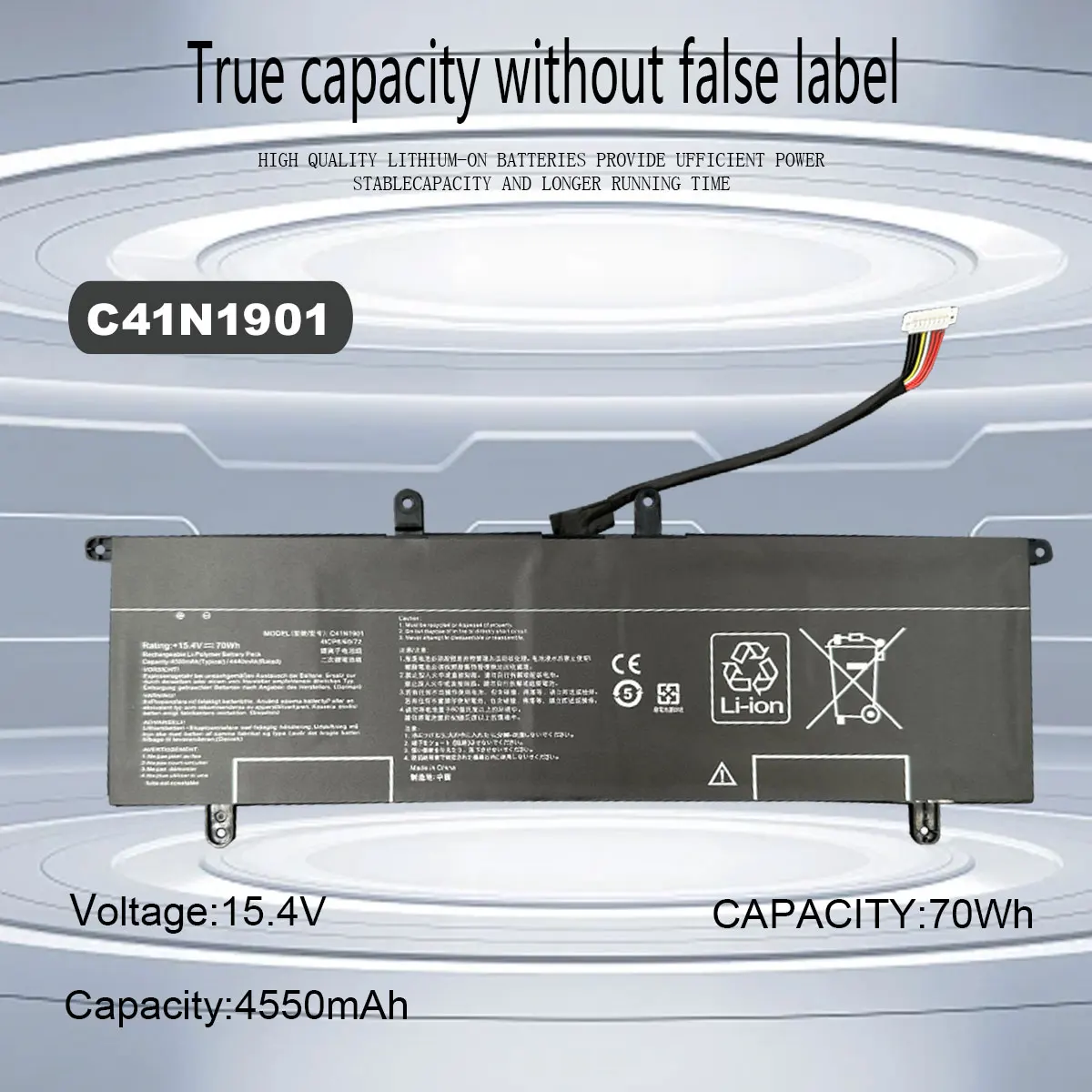 DXT NEW Laptop Battery C41N1901 70WH For ASUS ZenBook Duo UX481FA UX481FL UX481F UX481FLY UX4000F UX4000FL 0B200-03520000