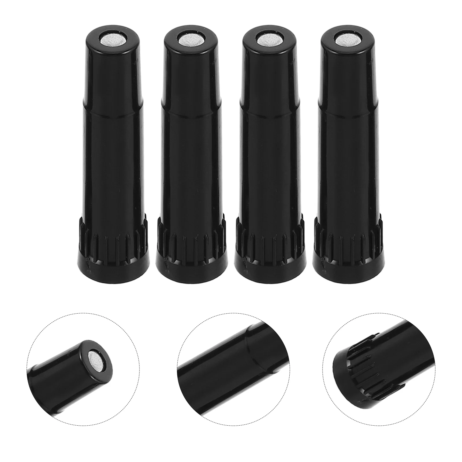 4 Pcs Car Valve Extension Cap Adapter Angle Wheel Black Plastic Tire Inflation Extenders