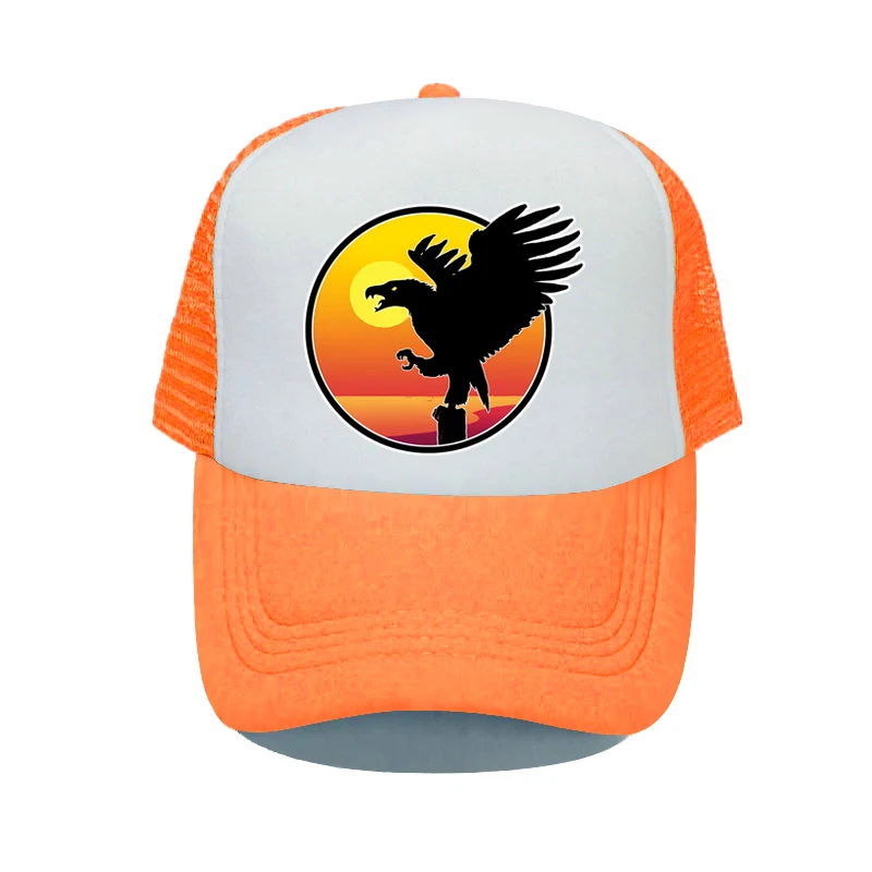 Cool Flying Eagle Mesh Baseball Cap Sunrise Sunset Hawk with Sharp Claw Talon Trucker Hat Seeting Sun Glede Snapback Hats YP100