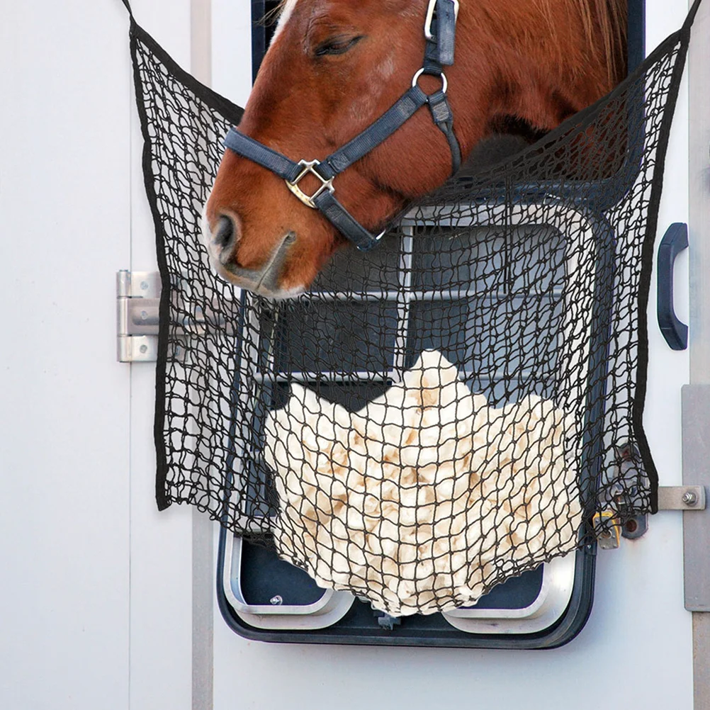 معلقة الحصان القش حقيبة دائم كيس شبكي المغذية سعة كبيرة تخزين منطقة مستقرة نظيفة شبكات الحصان حقيبة شبكة محفظة صنع