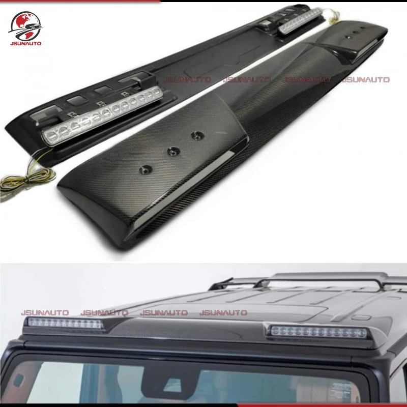 

Good Quality For G Wagon G800 Style Dry Carbon Fiber Roof Spoiler Part For G63 G500 2019-2025 Front LED Lights Kit