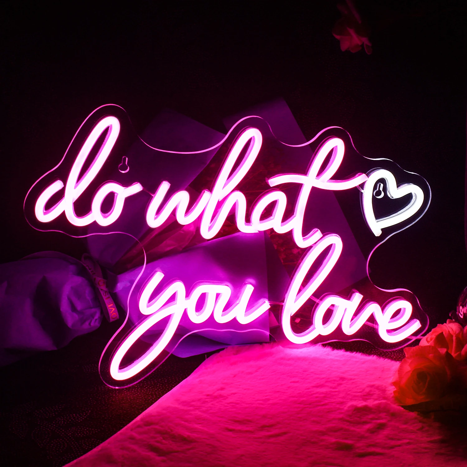 

Do What You Love Neon Sign LED Room Wall Decor USB Powered Acrylic With Switch For Birthday Party Bedroom Bar Birthday Gifts