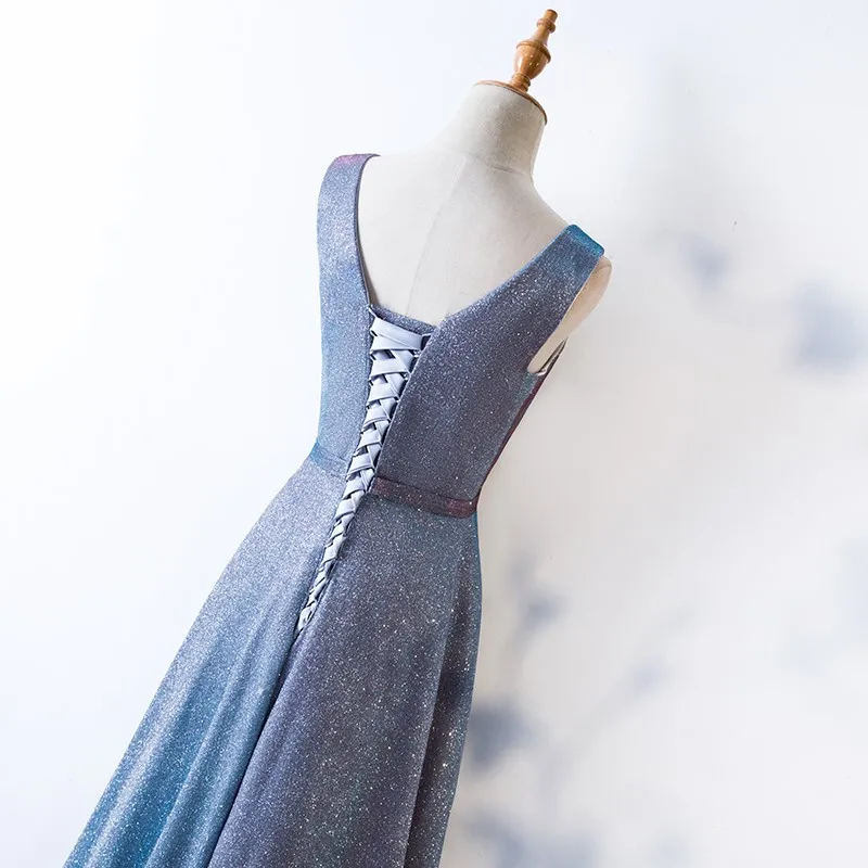 ربيع 2025 ثوب نسائي طويل غير رسمي متغير اللون مرصع بالنجوم Par Dr ثوب نسائي كوري Sle منتصف الخصر دانتيل طول الأرض زفاف