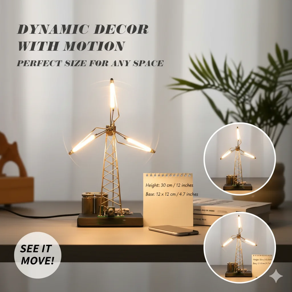 Creative DIY Windmill Night Light Kit Build Your Own Illuminated Decorative Lamp For Bedroom Living Room Kids Room Home Decor