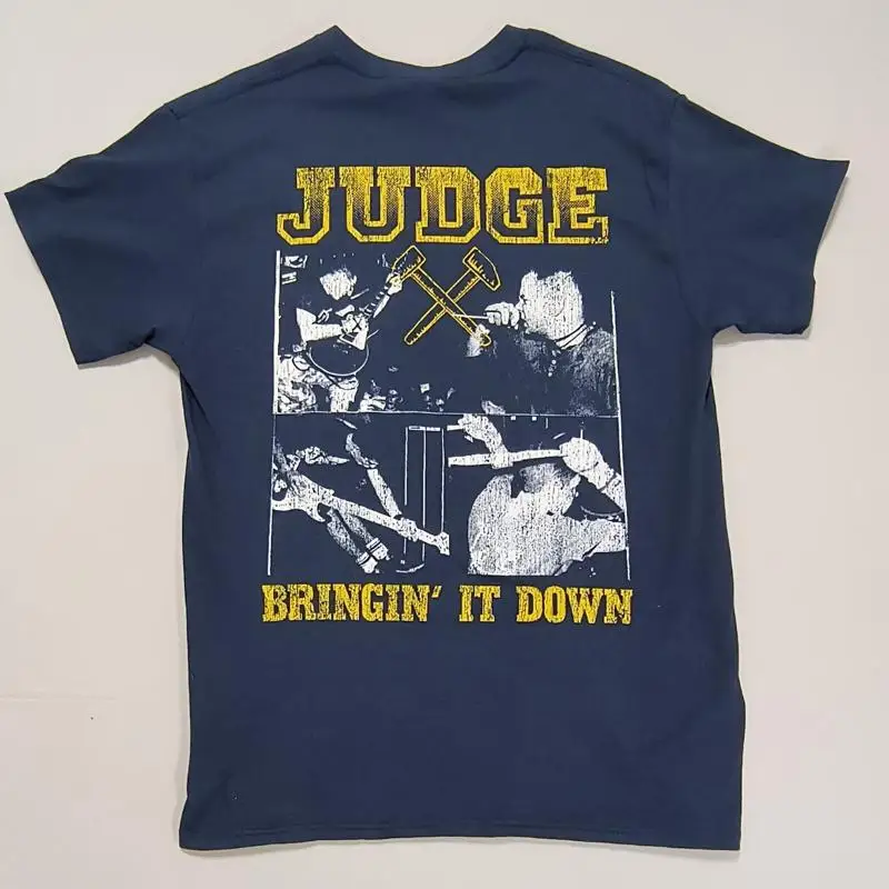 JUDGE Bringin it Down size Medium blue T Shirt New York Hardcore 1989 tag