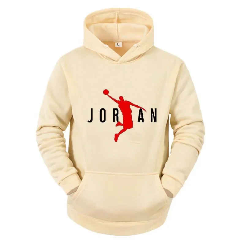 Spring 2025 new men's and women's leisure sports hoodie, outdoor jogging fitness camping fashion print loose men's pullover