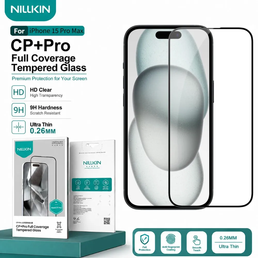 NILLKIN Tempered Glass For iPhone 15 Pro Max 14 13 12 11 Plus Protector Film Anti-Fingerprint FM5002
