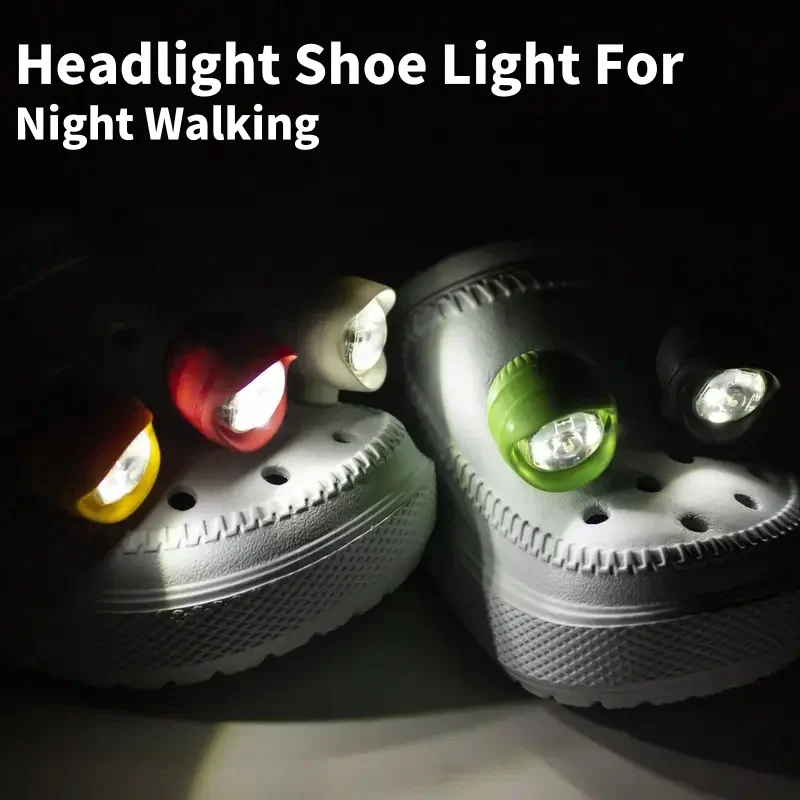 2PCS Outdoor Camping Hole Shoe Headlight Adult Children's Shoe Decoration Waterproof Shoe Light