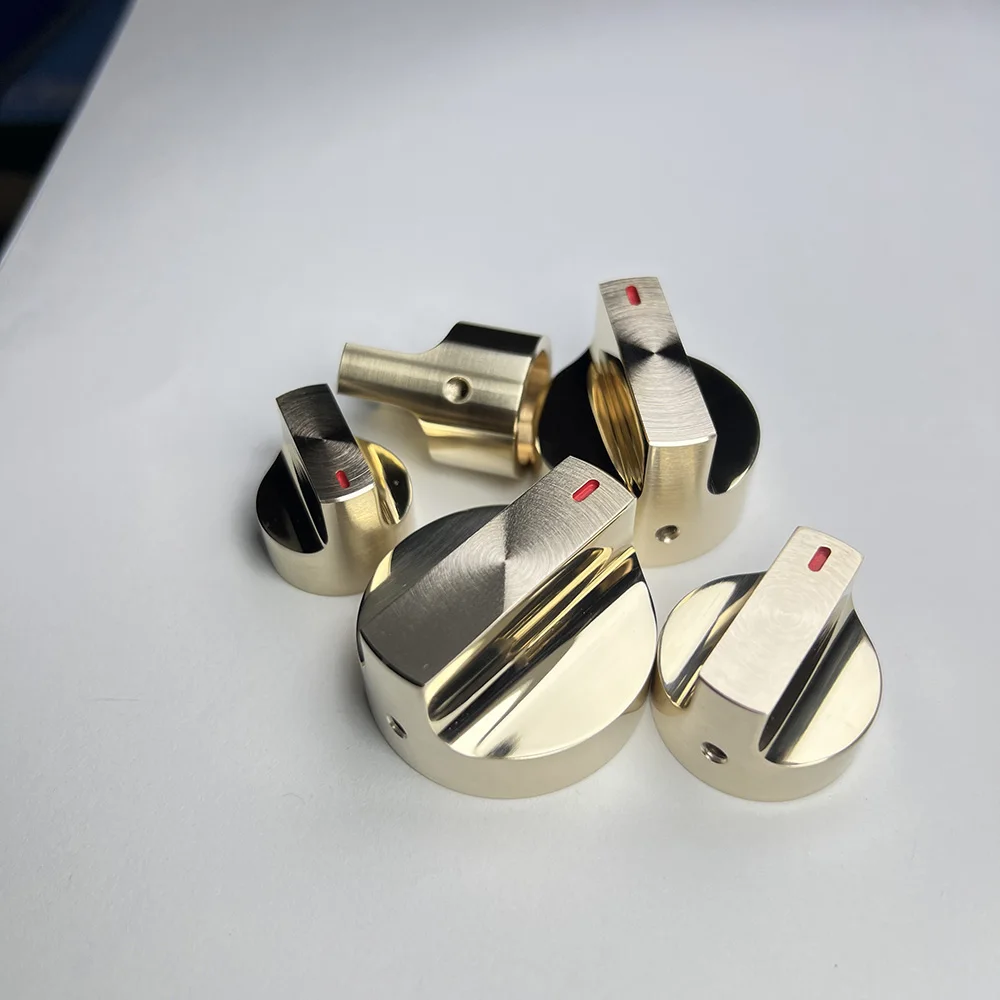 Gałka potencjometru Hi-Fi Audio z litego mosiądzu - wałek D/Spline — zdjęcie produktu 5