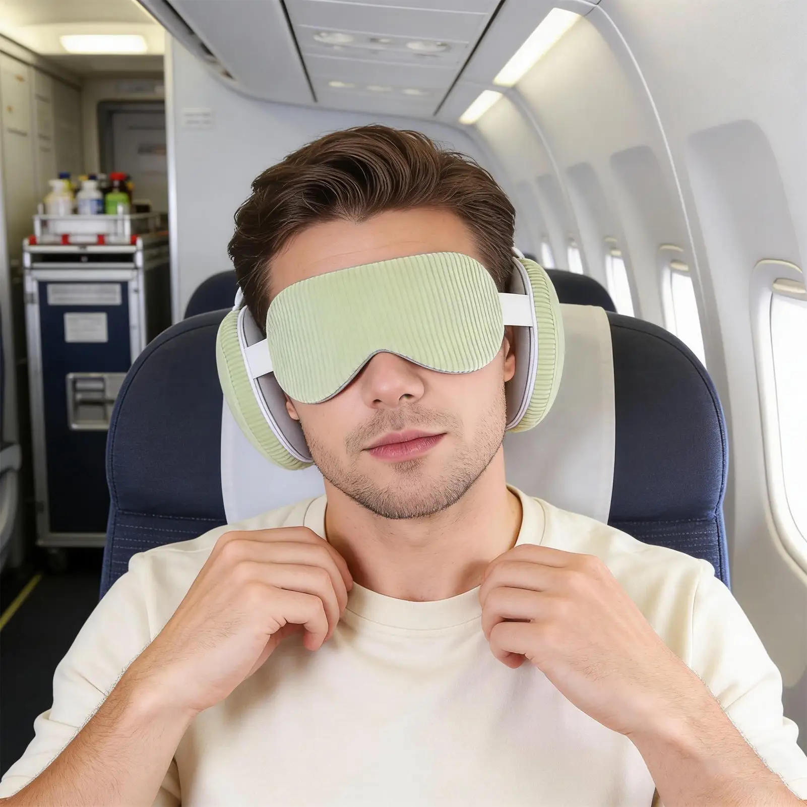 Travel Pillows For Airplanes Soft Sleeping Headrest With Eye Cover Airplane Pillows For Long Flights With Eye Cover For Vacation