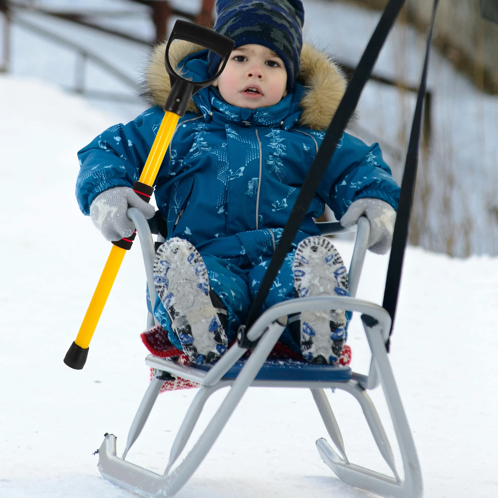 

Winter Outdoor Sled Paddle for Short Lightweight Snow Riding Accessory Enhances Direction Stability on