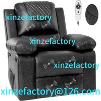 Customizable Electric Adjustable PU Massage Living Room Chairs for Adults (Black)
