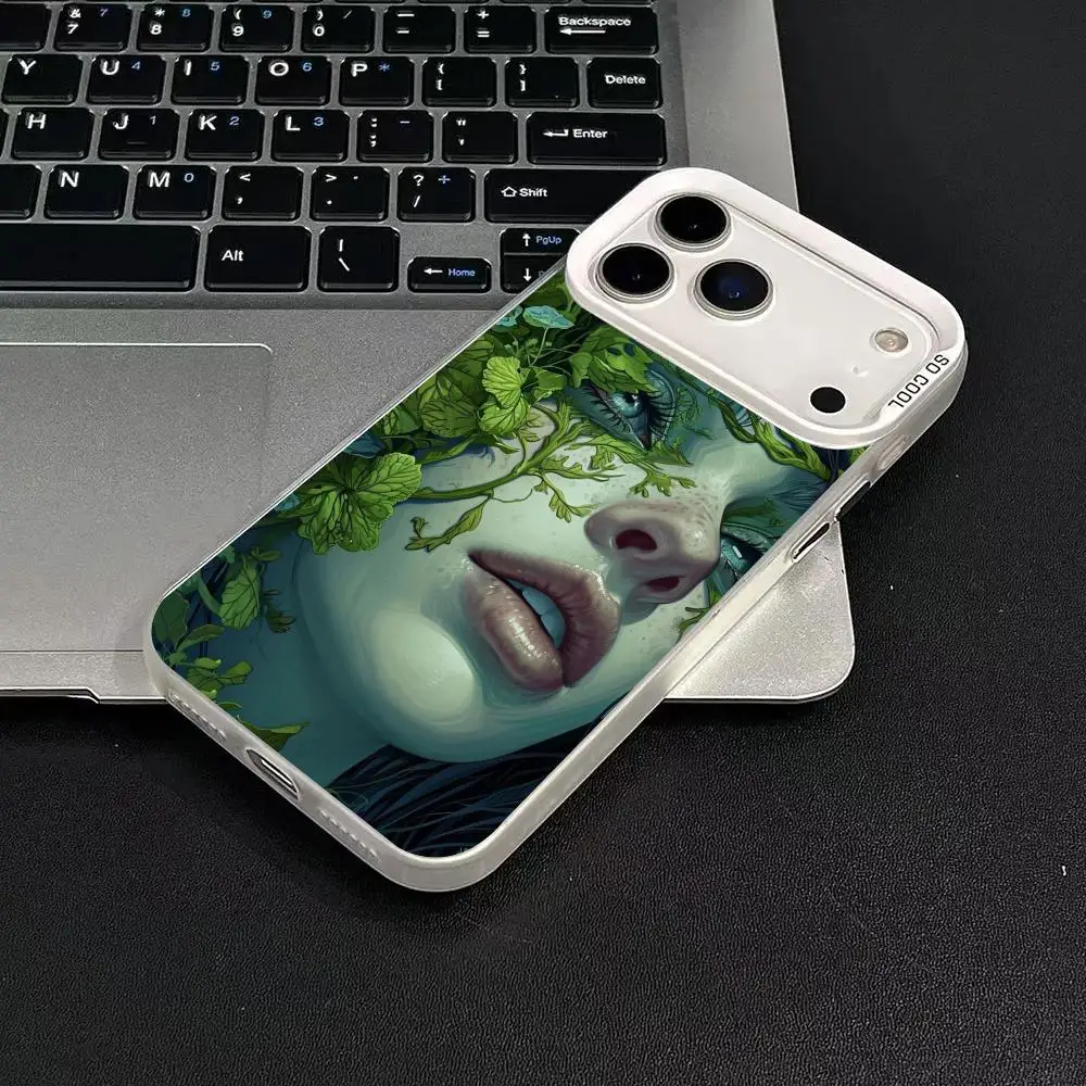 أنيمي فتاة تصميم جراب هاتف آيفون 17 16 15 14 13 12 11 برو/ماكس/بلس غطاء خلفي مقاوم للصدمات مضاد للبصمة