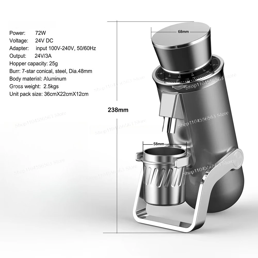 Macinacaffè elettrico portatile professionale in lega di alluminio di alta qualità