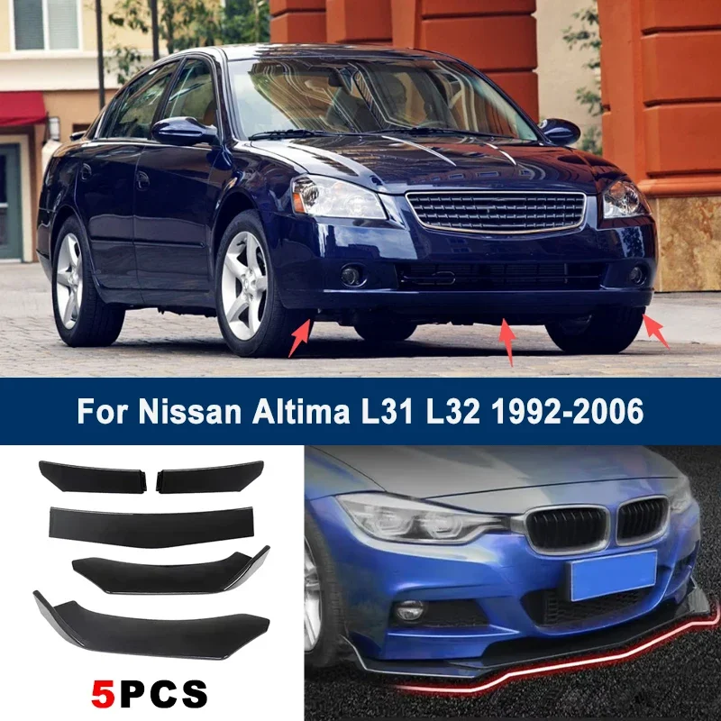 

Adjustable 5Pcs Sectional Front Spoiler Lip For Nissan Altima L31 L32 1992-2006 Front Bumper Splitter Sport Body Kit