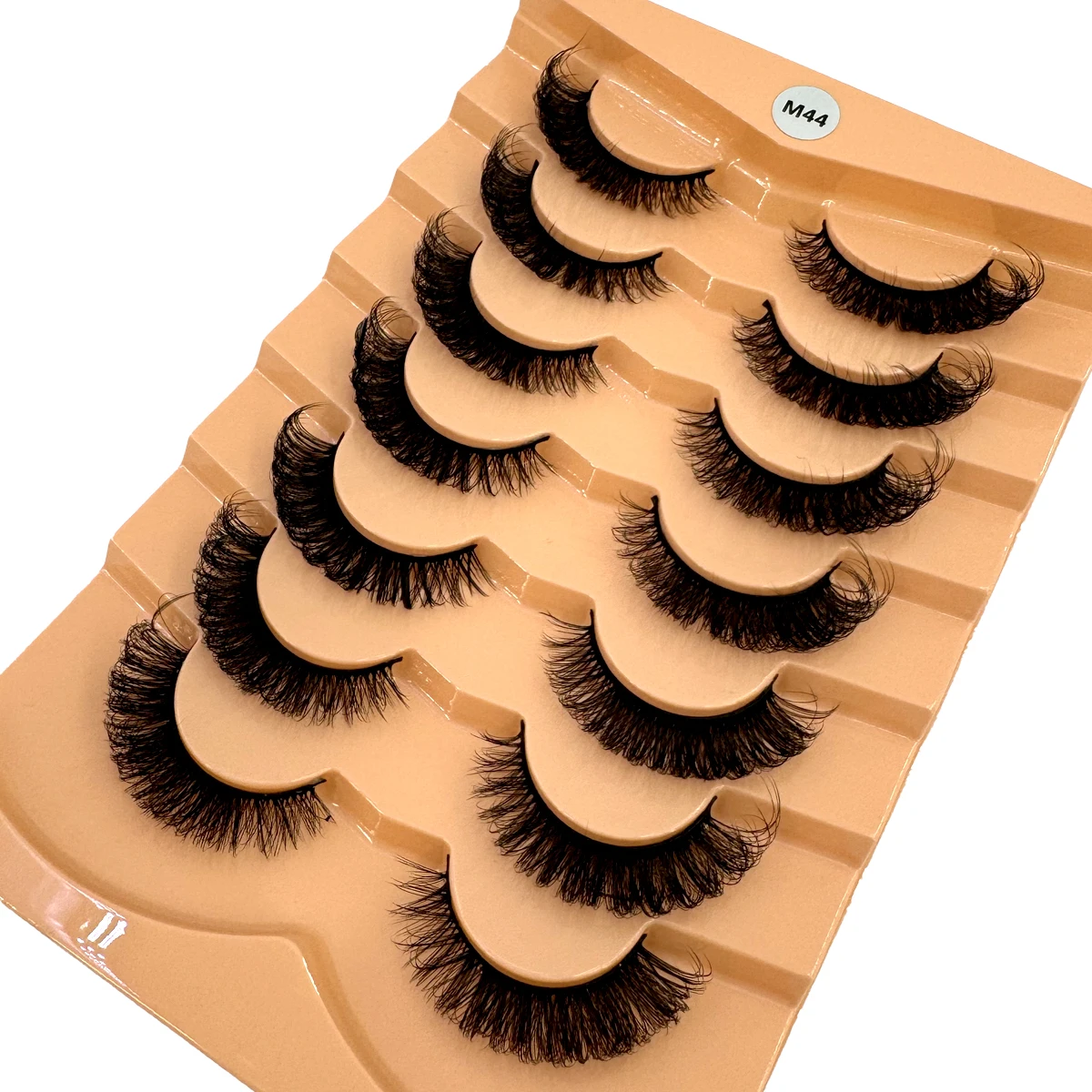 New 7pairs Cat Eyelashes 3D Mink Lashes Fluffy Wispy Volume Lashes Natural Feathery Effect Lightweight Flexible Band Fake Lashes