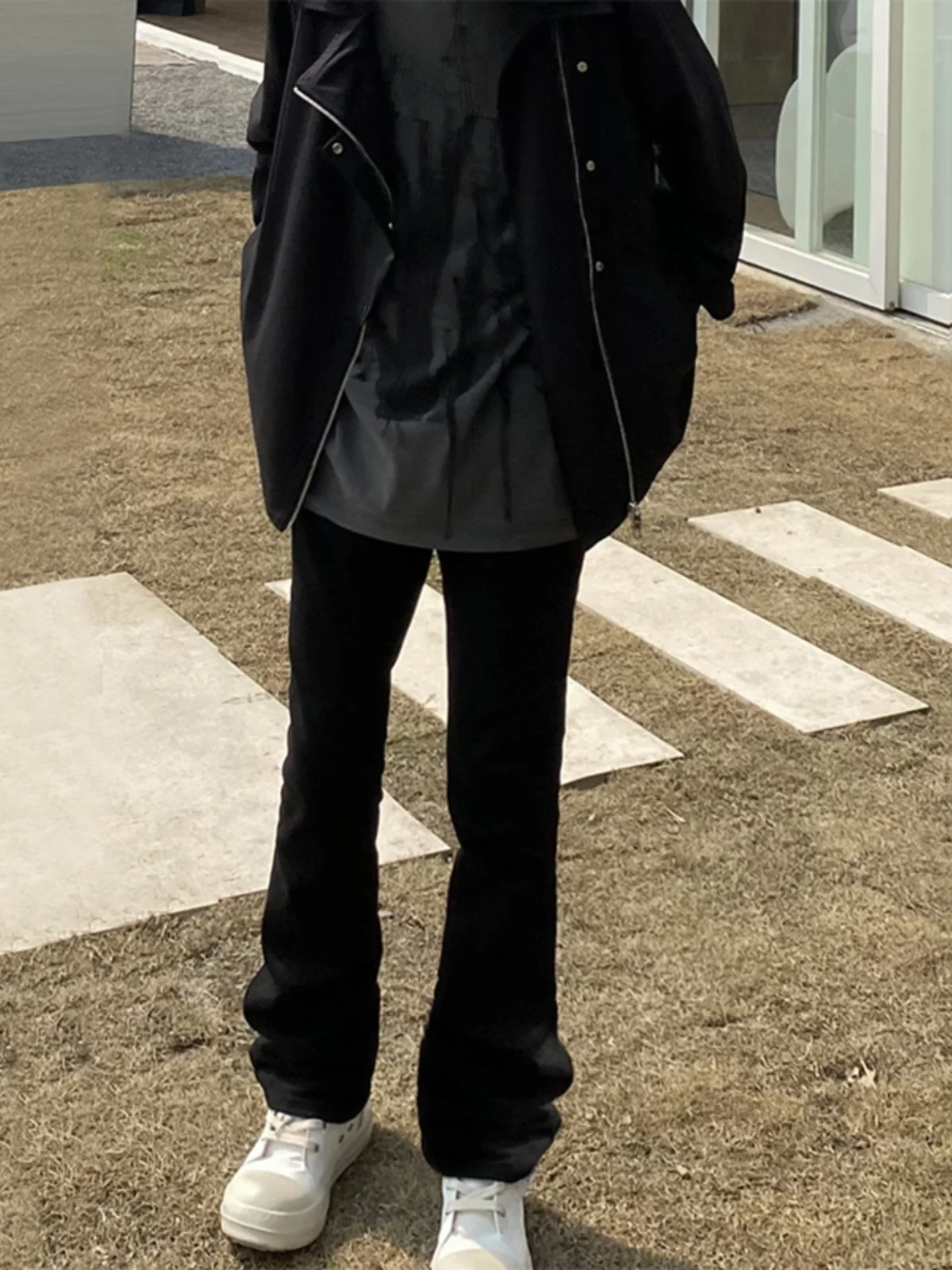 

Мужские джинсы Slim Fit Pure Bla, осенне-зимние, в стиле High Street, расклешенные брюки, модные, брендовые, молодежные, износостойкие, с высокой талией