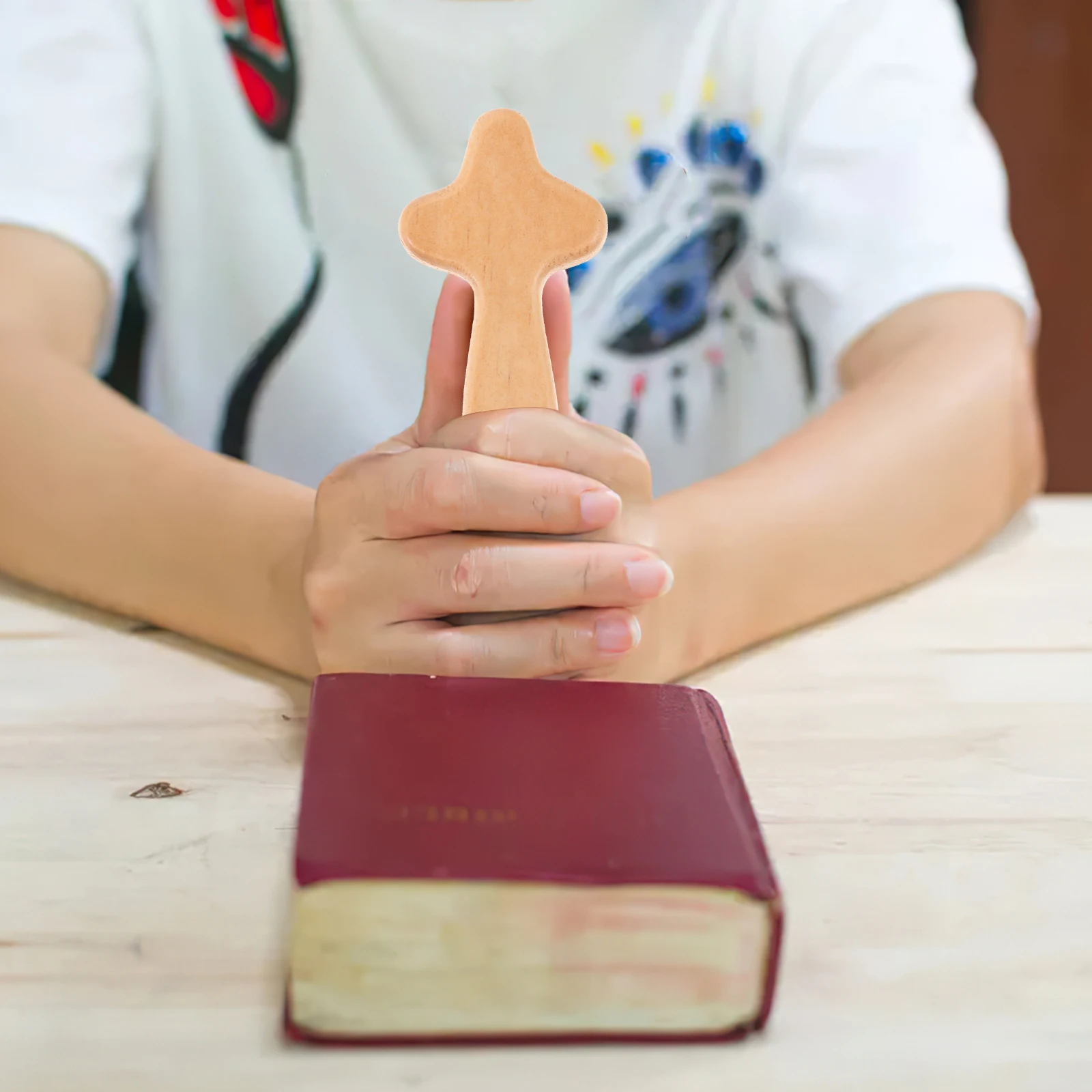 

6Pcs Wooden Cross Ornament Design for Table Desk Display Christian Catholicism Festival Decoration Wood Craft