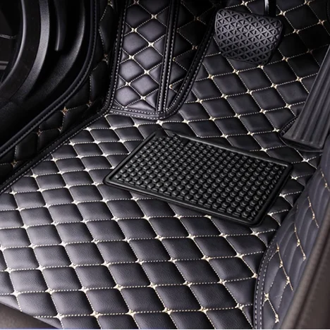 Custom Car Floor Mats For Mercedes Benz EV EQS sedan and SUV 2019-2025 Auto Carpets Accessories Waterproof Leather Floor Liners