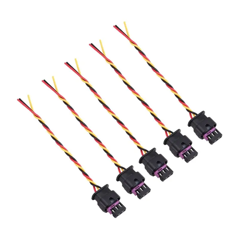 Parking Sensor Plug Connector Wire 5 Pieces 4F0973703 For VW GOLF PASSAT A1 A3 A4 A6 A7 Q5 Q7 R8 TT Seat Skoda PDC System-M