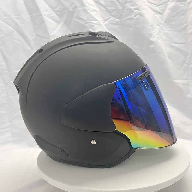 VZ-RAM Classic 3/4 Open Face Helmet,For Harley Motorcycle And Cruise Motorcycle Protection Helmets, SZ-G Flat-Black,Capacete
