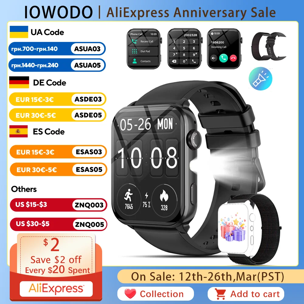 

New R30 Max Smartwatch 1.91'' TFT HD Screen with LED Flashlight Health Monitoring Bluetooth Call Watches for Men Women Gifts