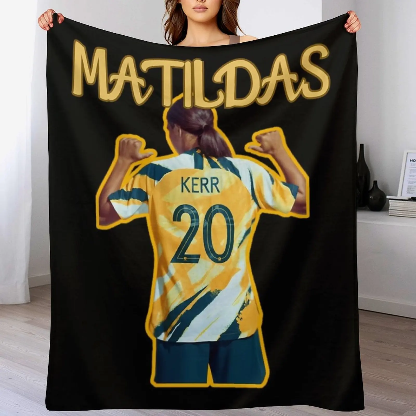 

Matildas Soccer Throw Blanket Plaid Decorative Beds Single Furrys Blankets