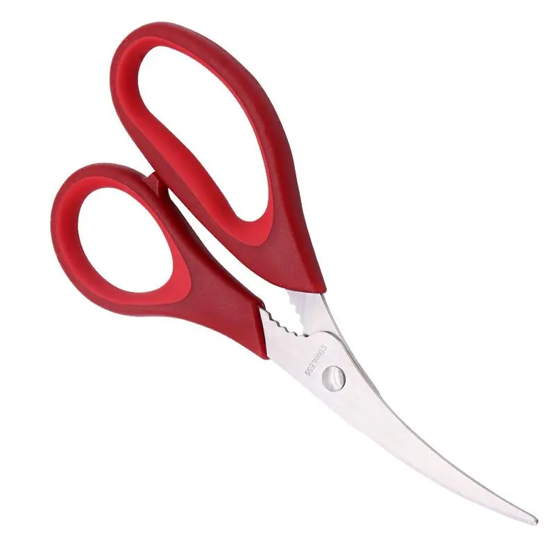 

Stainless Steel Multifunction Curved Scissors Home Kitchen Knife Fish Shrimp Cutting Tool Business Office Supply Paper Cutter