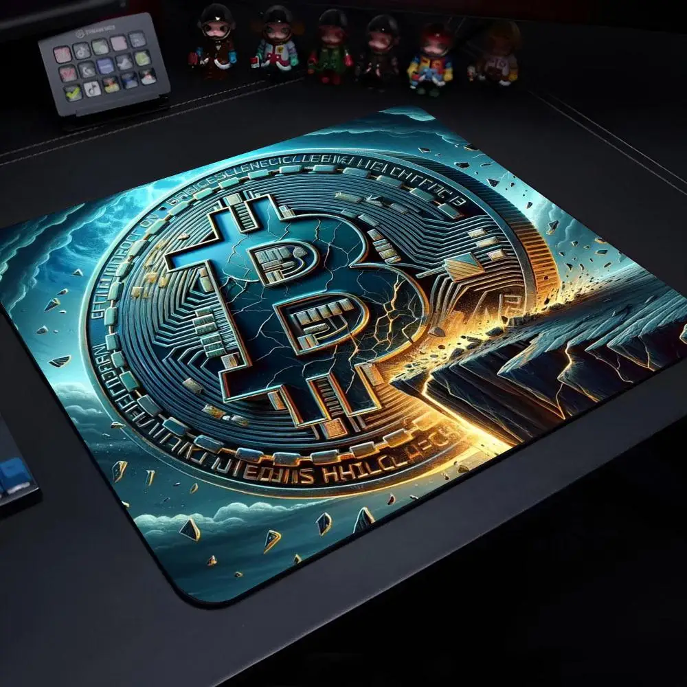 This is B-Bitcoin MINISO Mouse Pad Anime Game Mouse Pad High Quality Small Desk Pad Rubber Laptop Desk Pad