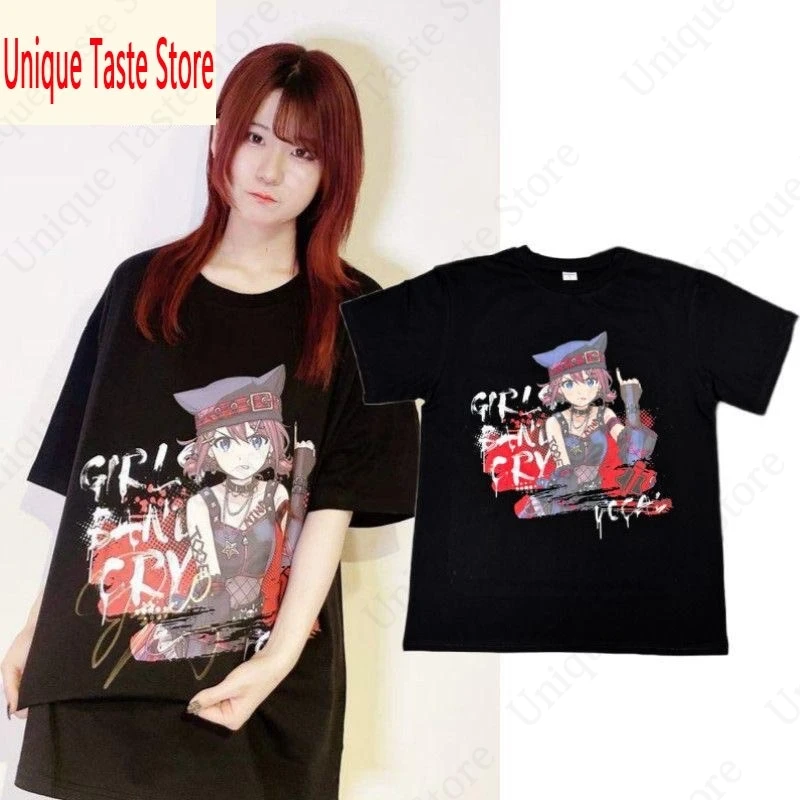 ‌Girls Band Cry T-shirt Rina Same Togenashi Togeari Cartoon Print Short Sleeve Tee Nina Momoka Tomoe Casual Anime Fans T Shirt