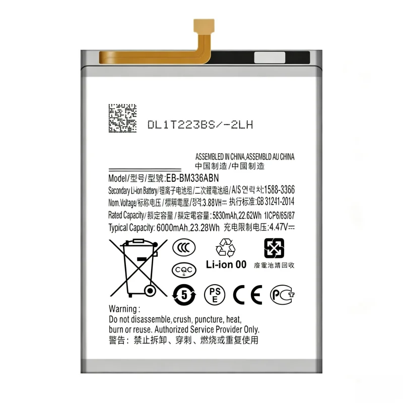 EB-BM336ABN Is Suitable for Samsung M33 5G/M13 4G/F13 Mobile Phone Battery 6000mah Large Capacity, Safe and Stable in Stock