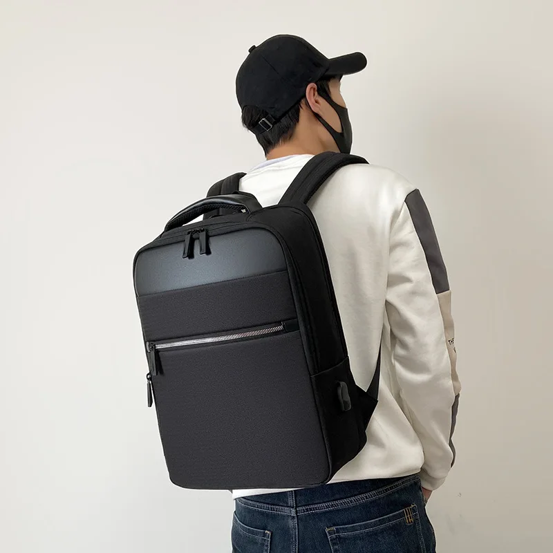 Business Laptop Backpack, Multi-Layer Travel Bag with USB Port, Fits 13-15 Inch Computer, Water Resistant Work Backpack for Men