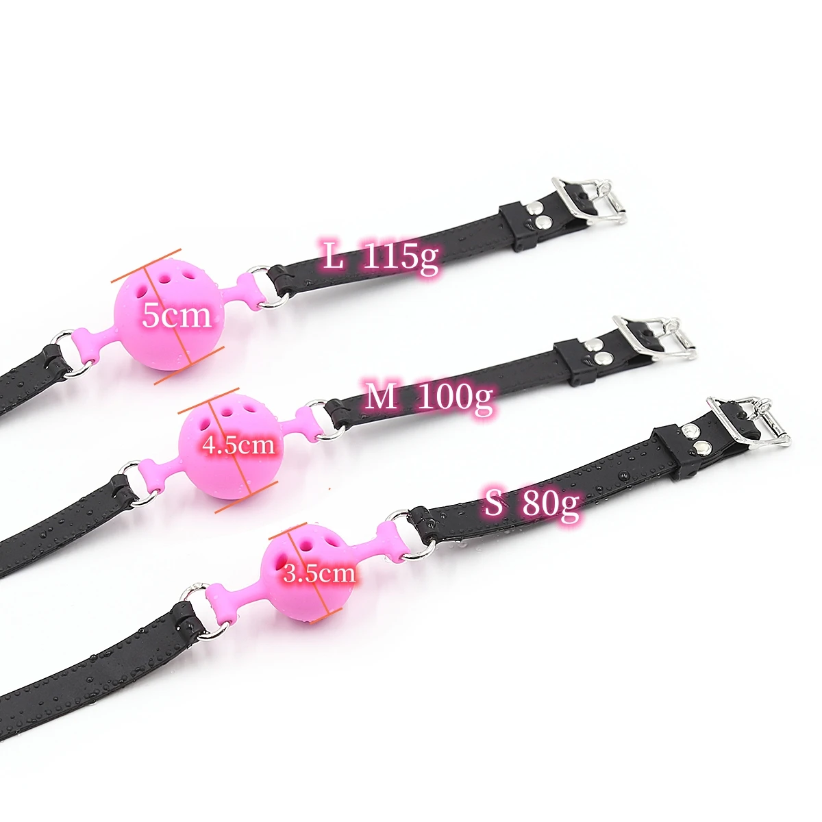 VaHppy Gags 5 Colors PU Belt Silicone Mouth Ball Diameter 3.5/4.5/5cm SM BDSM Sex Toys Gagging Drooling Bondage Adult sex games